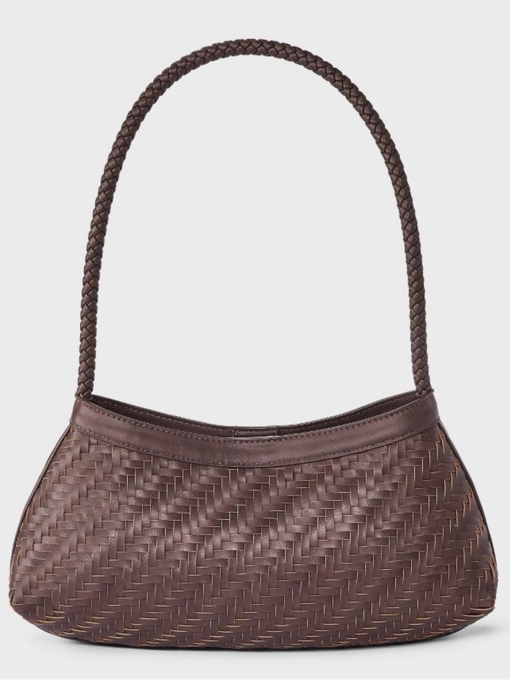 a new day Braided Woven Shoulder Bag in Dark Brown